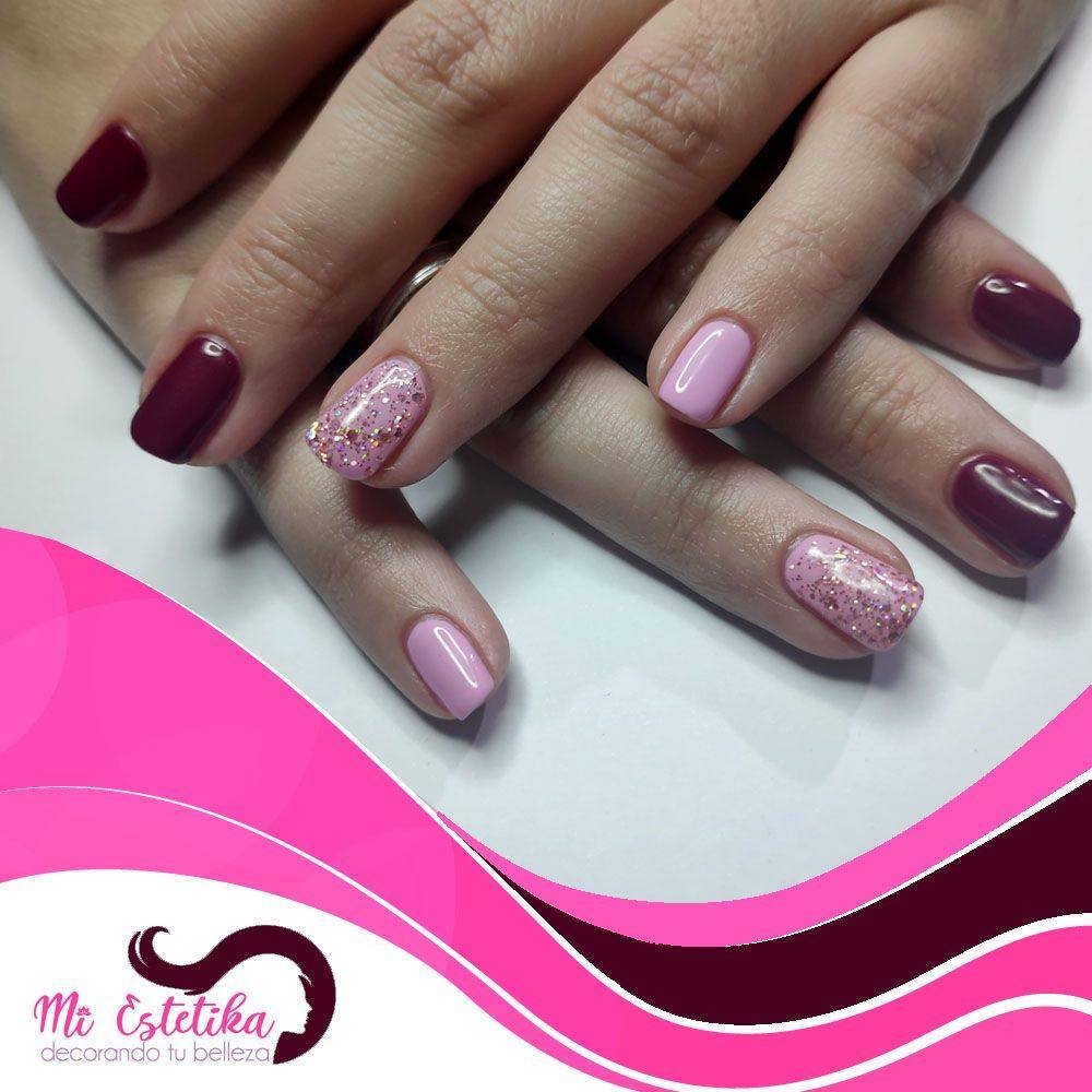 Unas-permanentes-burdeos-y-rosas-con-purpurina-despues