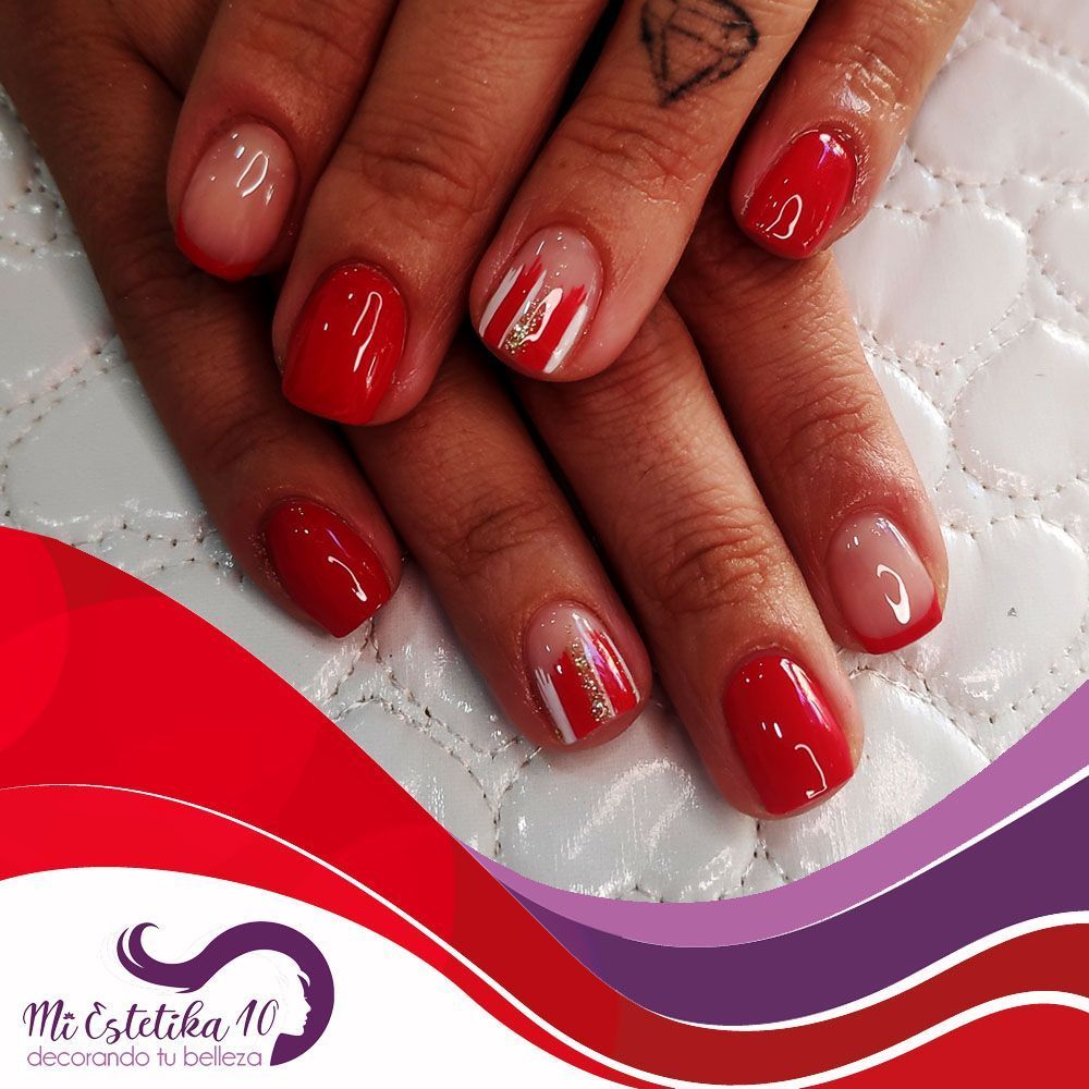 Unas-semipermanente-rojas-a-rayas